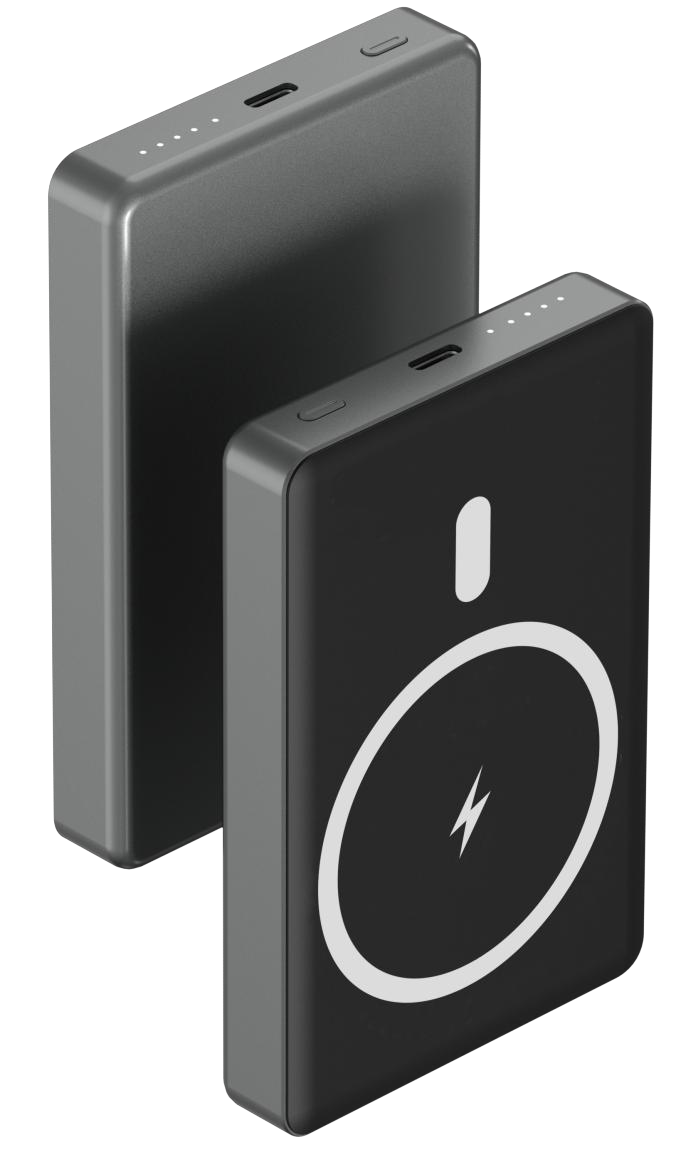 Power Bank | UF-D515 | 10000mAh 22.5W | Type-C | Inalambrico 15W | Cable USB a Type-C | Carga magnetica | 50 | Gris metalico