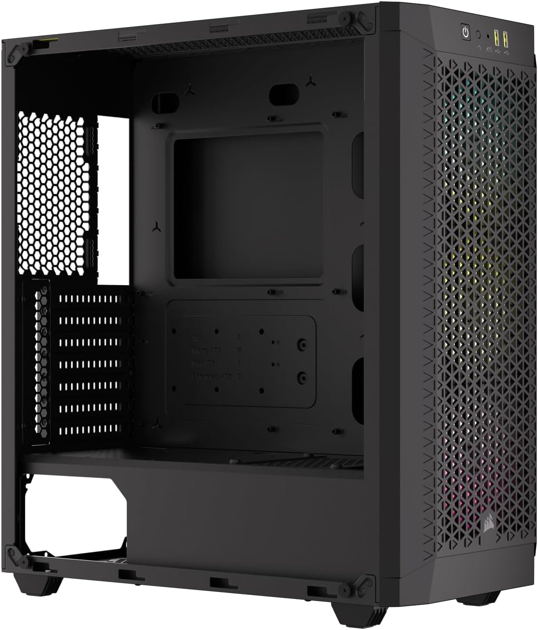 GABINETE CORSAIR AIRFLOW 480T RGB S/FUENTE ATX NEGRO CC-9011272-WW 12M DE GARANTIA