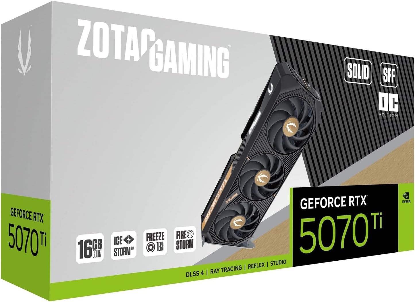 TARJETA DE VIDEO ZOTAC RTX5070TI 16GB GDDR7 SOLID