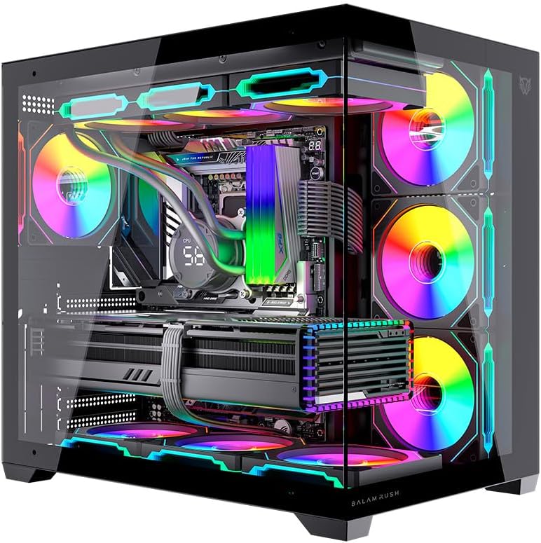 GABINETE BALAM RUSH TANK CORE ULTRA GM925 NEGRO ATX ARGB C/TEMPLADO S/FUENTE BR-943833 3M DE GARANTIA