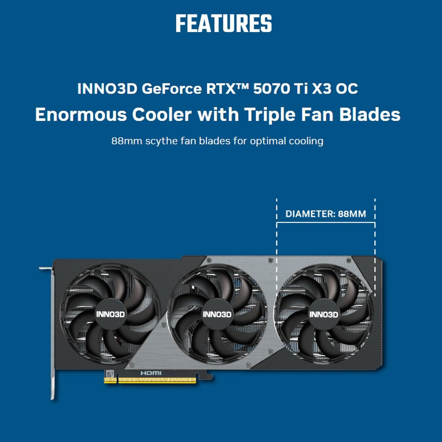 TARJETA DE VIDEO NVIDIA GEFORCE RTX5070TI 16GB OC GDDR7 INNO3D N507T3-16D7X-176068N 12M DE GARANTIA