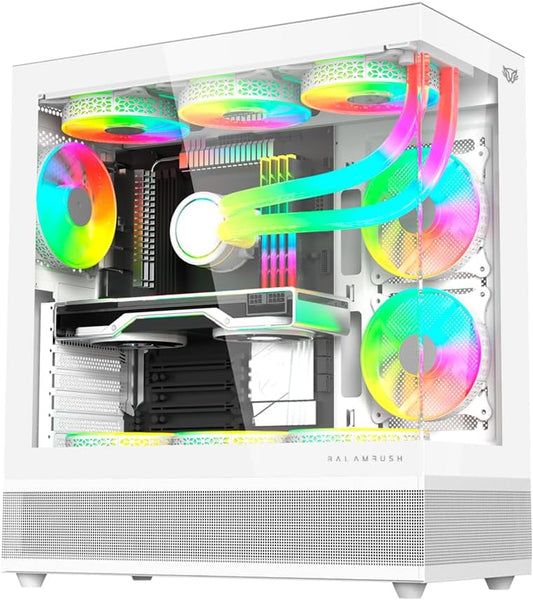 GABINETE BALAM RUSH TANK SUPER 9200TB BLANCO ATX ARGB VENTS 3VENT CRISTAL S/FUENTE BR-938730 11M DE GARANTIA