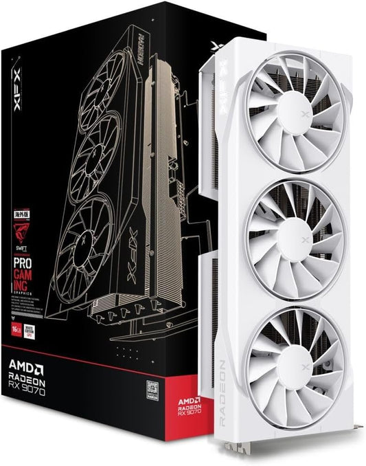TARJETA DE VIDEO RADEON RX9070 16GB OC GDDR6 XFX SWIFT BLANCA RX-97SWFB3W9