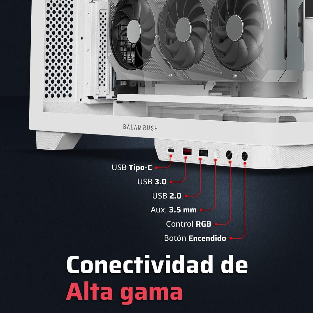 GABINETE BALAM RUSH TANK EXPERT 7800 BLANCO ATX USB-3.0 CRISTAL S/FUENTE BR-941563 11M DE GARANTIA
