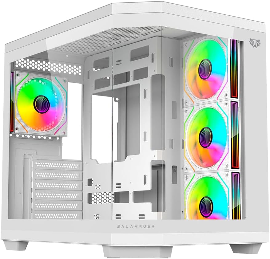 GABINETE BALAM RUSH TANK 9600TB MAX BLANCO ATX RGB 4VENT USB3.0 C/TEMPLADO S/FUENTE BR-938686 03M DE GARANTIA