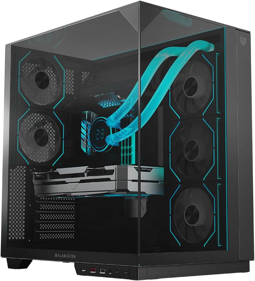 GABINETE BALAM RUSH TANK MAJESTIC 7600 NEGRO ATX USB-3.0 CRISTAL S/FUENTE BR-941495 11M DE GARANTIA