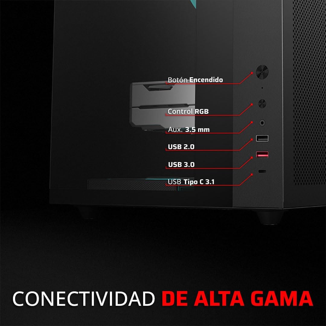 GABINETE BALAM RUSH TANK MAJESTIC 6600 NEGRO ATX USB-3.0 CRISTAL S/FUENTE BR-941525 11M DE GARANTIA