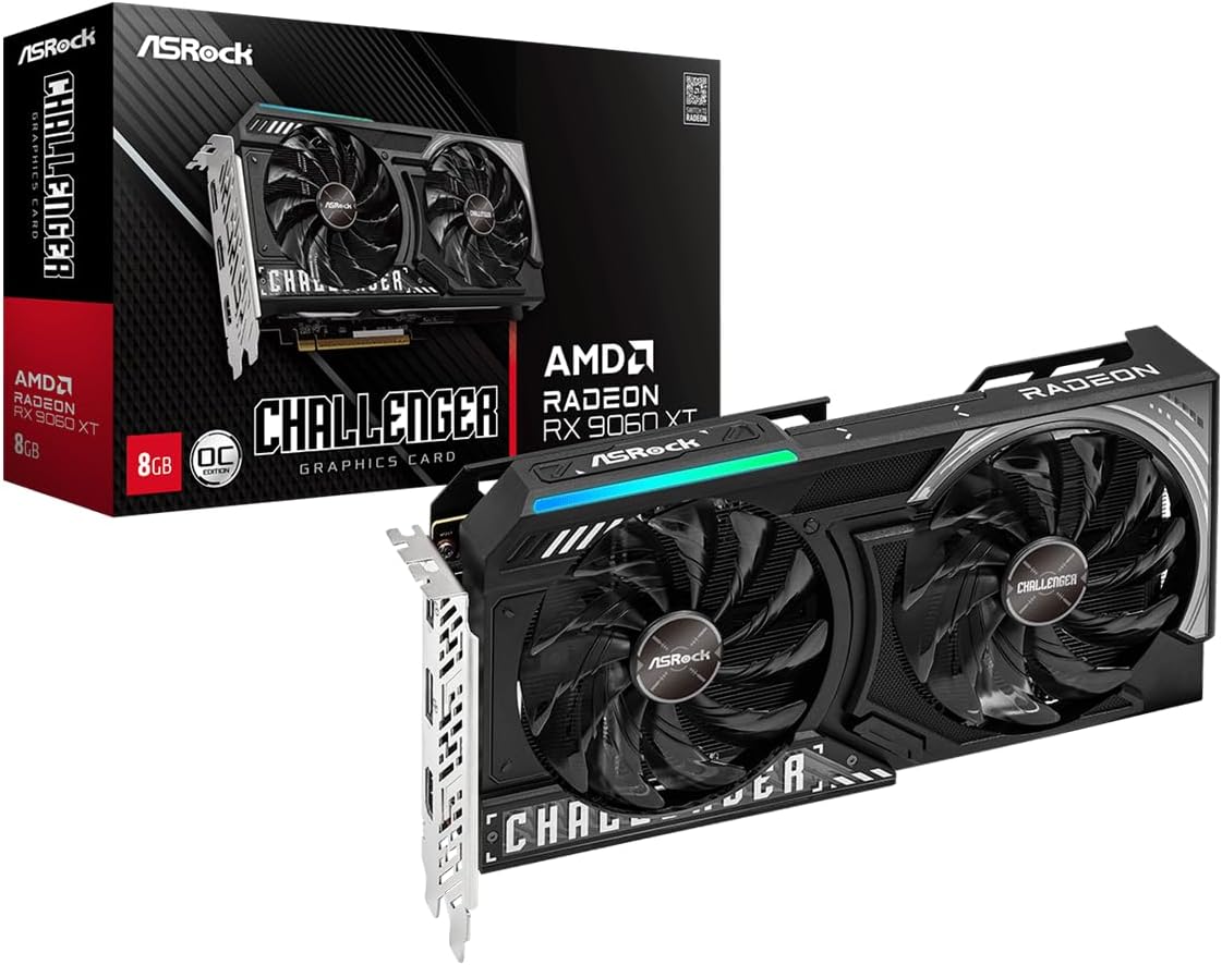 TARJETA DE VIDEO RADEON RX9060XT 8GB GDDR6 ASROCK CHALLENGER 90-GA5TZZ-00UANZ