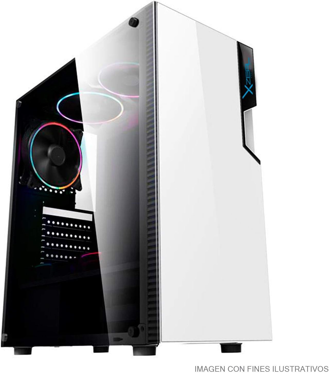 GABINETE XZEAL XZ130 CON VENTANA MATX 3VEN S/FUENTE NEGRO XZCGB06B DIRECTO CON EL FABRICANTE
