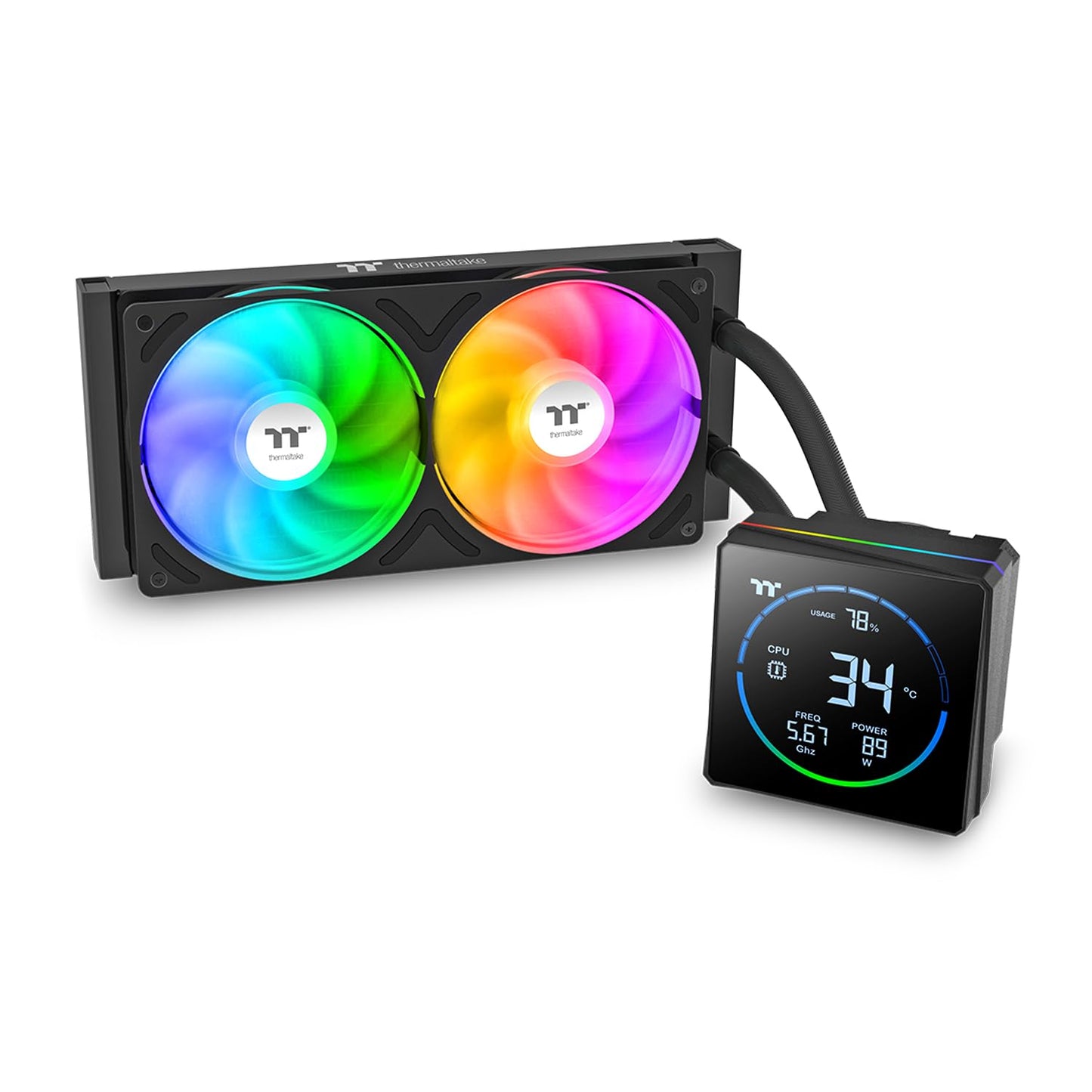 ENFRIAMIENTO LIQUIDO THERMALTAKE TH240-S V3 ARGB SYNC AIO SNOW 120MM DISPLAY LCD BLANCO CL-W471-PL12SW-A 12M DE GARANTIA