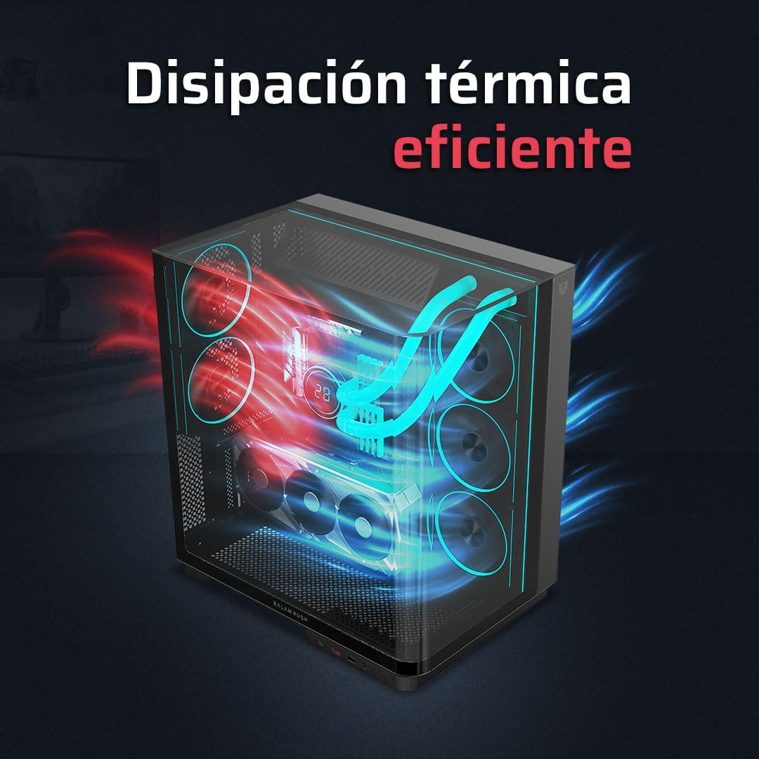 GABINETE BALAM RUSH TANK EXPERT 7800 BLANCO ATX USB-3.0 CRISTAL S/FUENTE BR-941563 11M DE GARANTIA