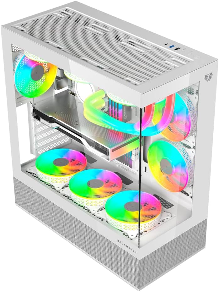 GABINETE BALAM RUSH TANK SUPER 9200TB BLANCO ATX ARGB VENTS 3VENT CRISTAL S/FUENTE BR-938730 11M DE GARANTIA