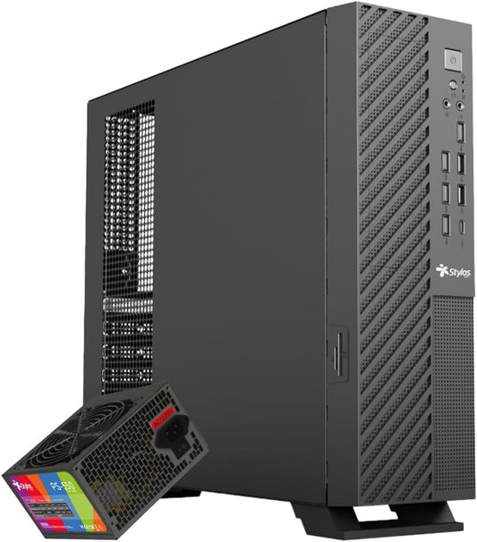 GABINETE STYLOS MINCE SLIM ITX C/FUENTE 500W METAL NEGRO STGAMN1B 11M DE GARANTIA