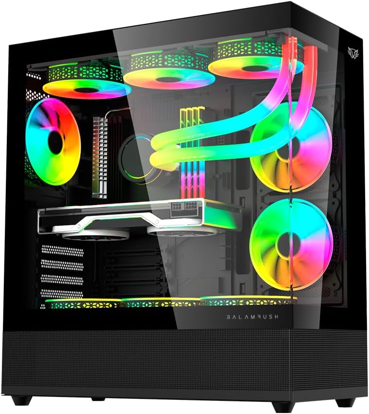 GABINETE BALAM RUSH TANK SUPER 9200TB NEGRO ATX ARGB VENTS 3VENT CRISTAL S/FUENTE BR-938723 11M DE GARANTIA