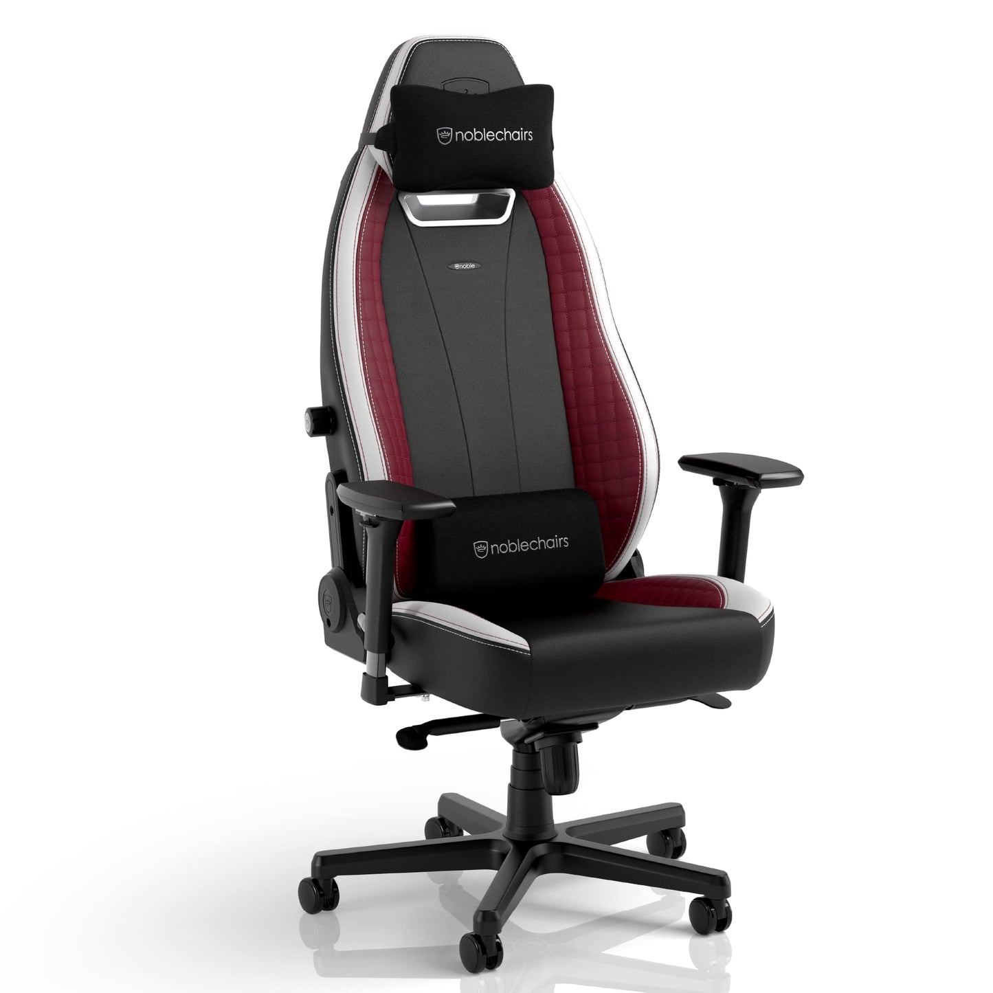 SILLA NOBLECHAIRS LEGEND BLACK/ WHITE/ RED CUERO SINTETICO 150KG