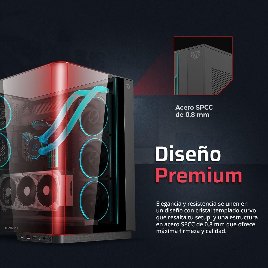 GABINETE BALAM RUSH TANK EXPERT 7800 BLANCO ATX USB-3.0 CRISTAL S/FUENTE BR-941563 11M DE GARANTIA