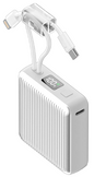 Power Bank | C1 | 10000mAh PD22.5W | Type-C | Linea Apple + linea Type-C | Cable USB a Type-C | Pantalla LED | 50 | Plateado/Gris oscuro