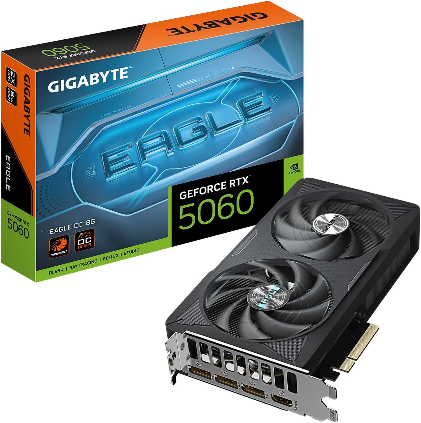 TARJETA DE VIDEO NVIDIA GEFORCE RTX5060 8GB OC GDDR7 GIGABYTE EAGLE GV-N5060EAGLE OC-8GD