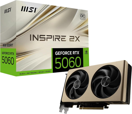 TARJETA DE VIDEO NVIDIA GEFORCE RTX5060 8GB OC GDDR7 MSI INSPIRE RTX 5060 8G INSPIRE 2X OC