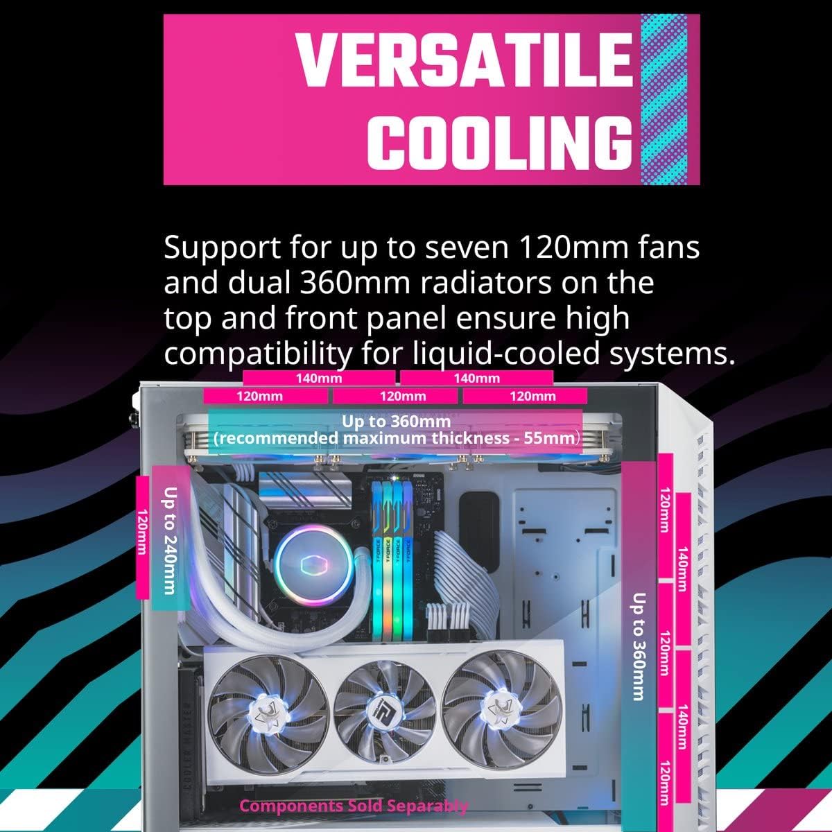 GABINETE COOLER MASTER MASTERBOX MB520 MESH BLANCO ARGB EATX CRISTAL MB520-WGNN-S00 SIN GARANTIA