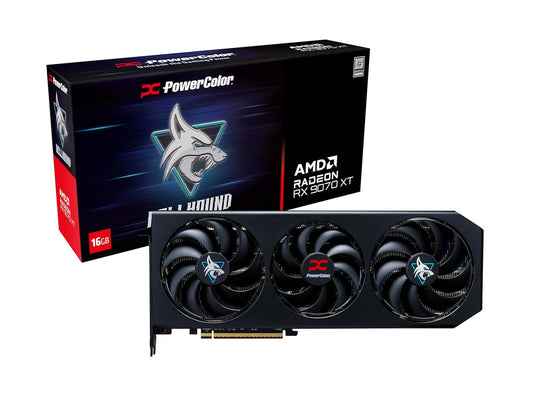 TARJETA DE VIDEO RADEON RX9070XT 16GB OC GDDR6 POWER COLOR HELLHOUND BLACK RX9070XT 16G-L/ OC