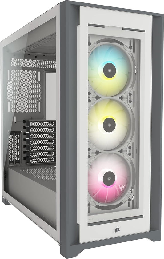 GABINETE CORSAIR ICUE 5000X RGB BLANCO ATX CRISTAL MIDITOWER CC-9011233-WW SIN GARANTIA