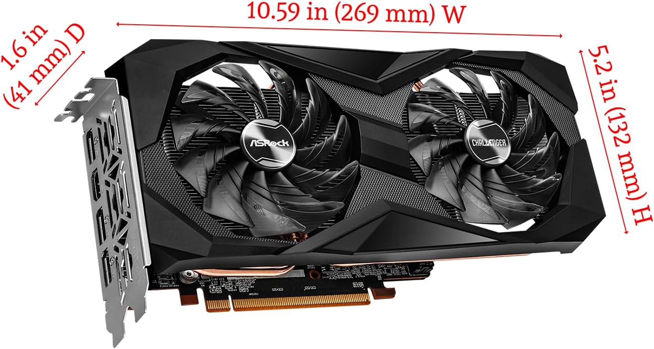 TARJETA DE VIDEO RADEON RX6600 8GB GDDR6 ASROCK CHALLENGER 90-GA2RZZ-00UANF