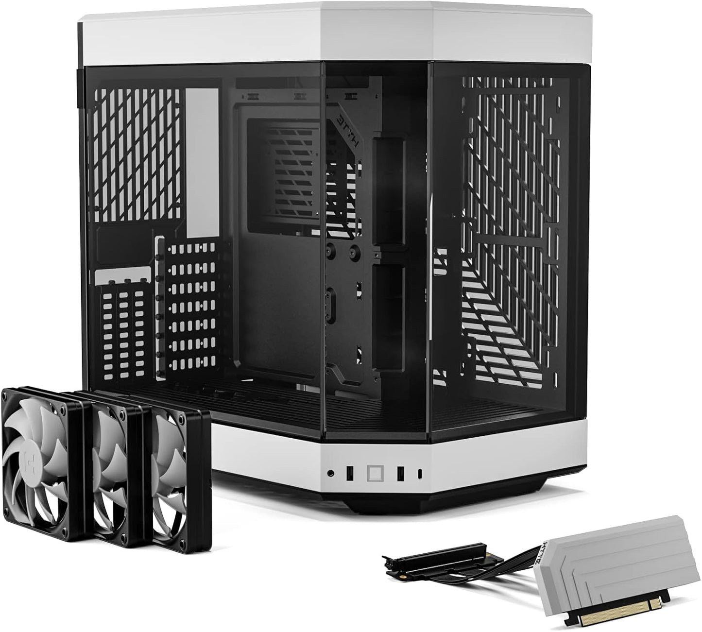 GABINETE HYTE Y60 NEGRO/BLANCO EATX S/FUENTE CRISTAL CS-HYTE-Y60-BW 11M DE GARANTIA