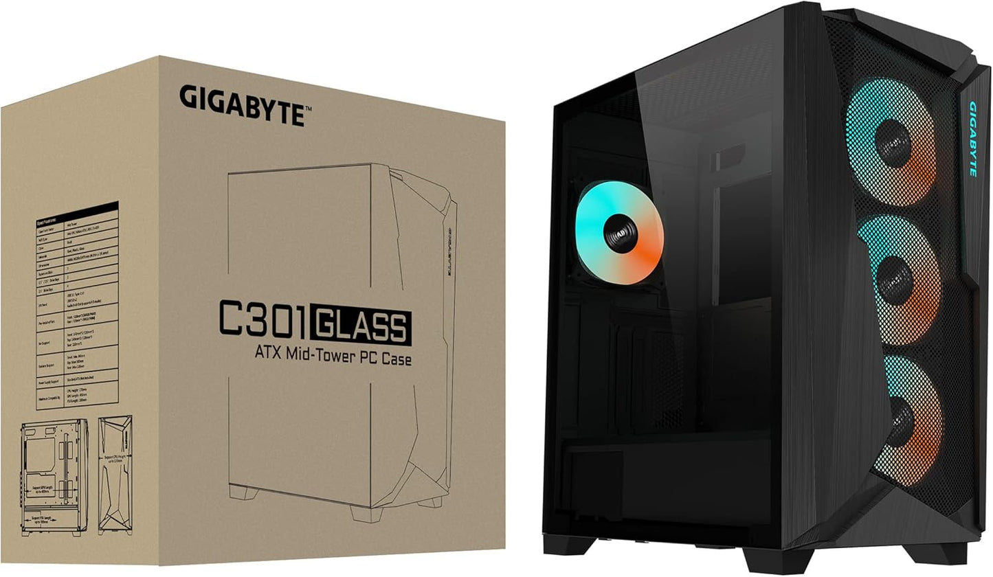 GABINETE GIGABYTE C301 GLASS BLANCO RGB M-ATX S/FUENTE CRISTAL GB-C301GW SIN GARANTIA