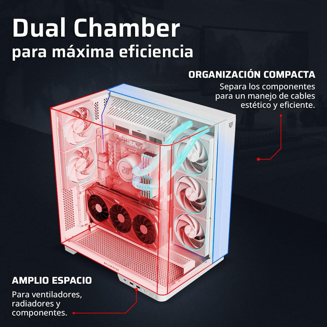 GABINETE BALAM RUSH TANK EXPERT 7800 NEGRO ATX USB-3.0 CRISTAL S/FUENTE BR-941556 11M DE GARANTIA