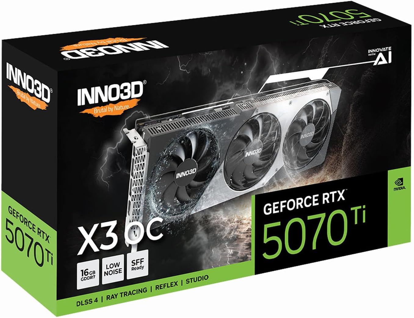 TARJETA DE VIDEO NVIDIA GEFORCE RTX5070TI 16GB OC GDDR7 INNO3D N507T3-16D7X-176068N 12M DE GARANTIA