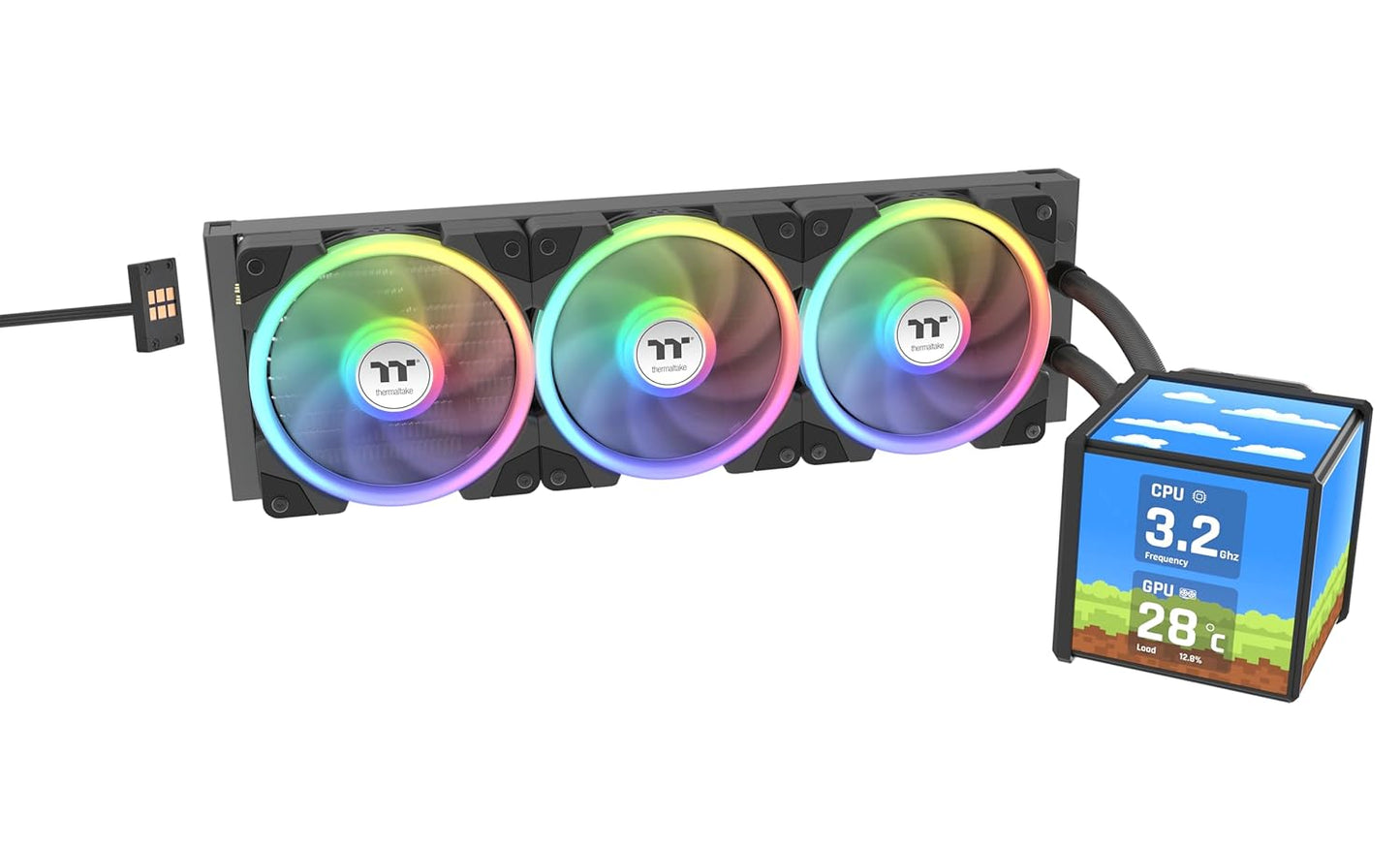 ENFRIAMIENTO LIQUIDO THERMALTAKE MINECUBE 360 ULTRA ARGB SYNC AIO SNOW 120MM  4 DISPLAY LCD BLANCO CL-W482-PL12SW-A 12M DE GARANTIA