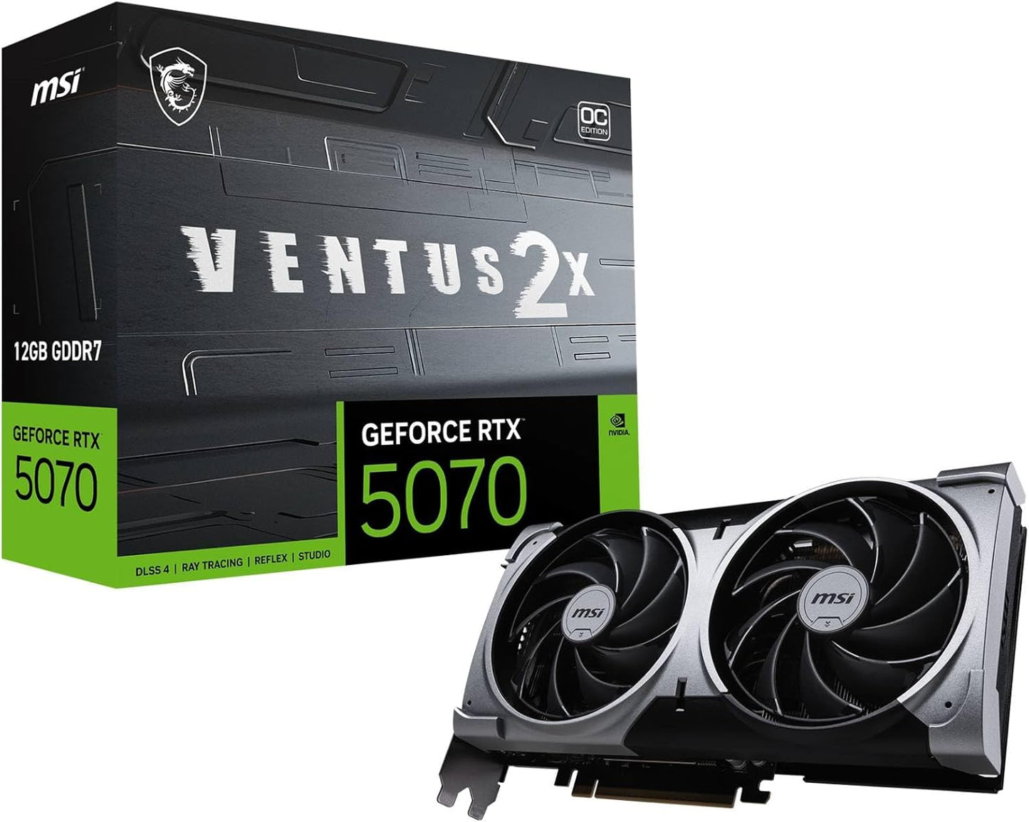 TARJETA DE VIDEO NVIDIA GEFORCE RTX5070 12GB OC GDDR7 MSI VENTUS RTX 5070 12G VENTUS 2X OC