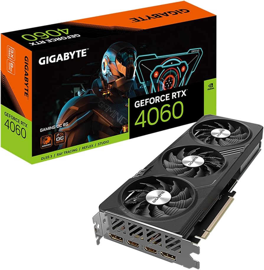 TARJETA DE VIDEO GIGABYTE RTX4060 8GB GDDR6 GAMING OC