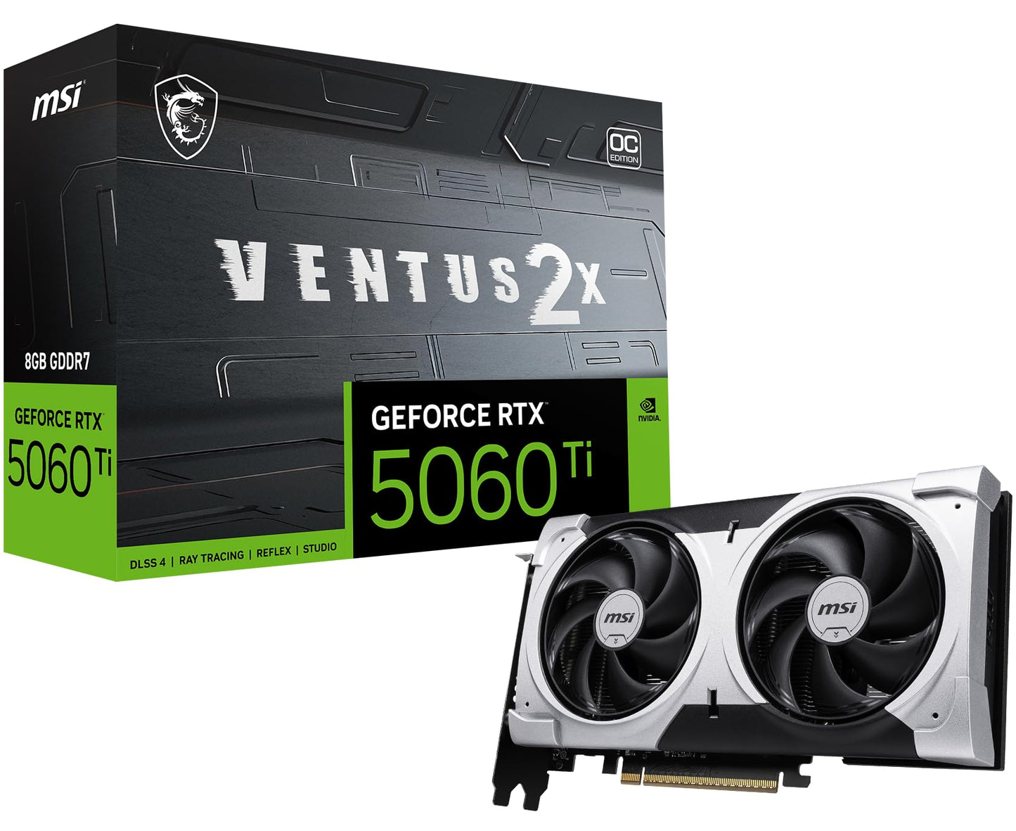TARJETA DE VIDEO NVIDIA RTX5060TI 8GB GDDR7 MSI VENTUS RTX 5060 TI 8G VENTUS 2X PLUS