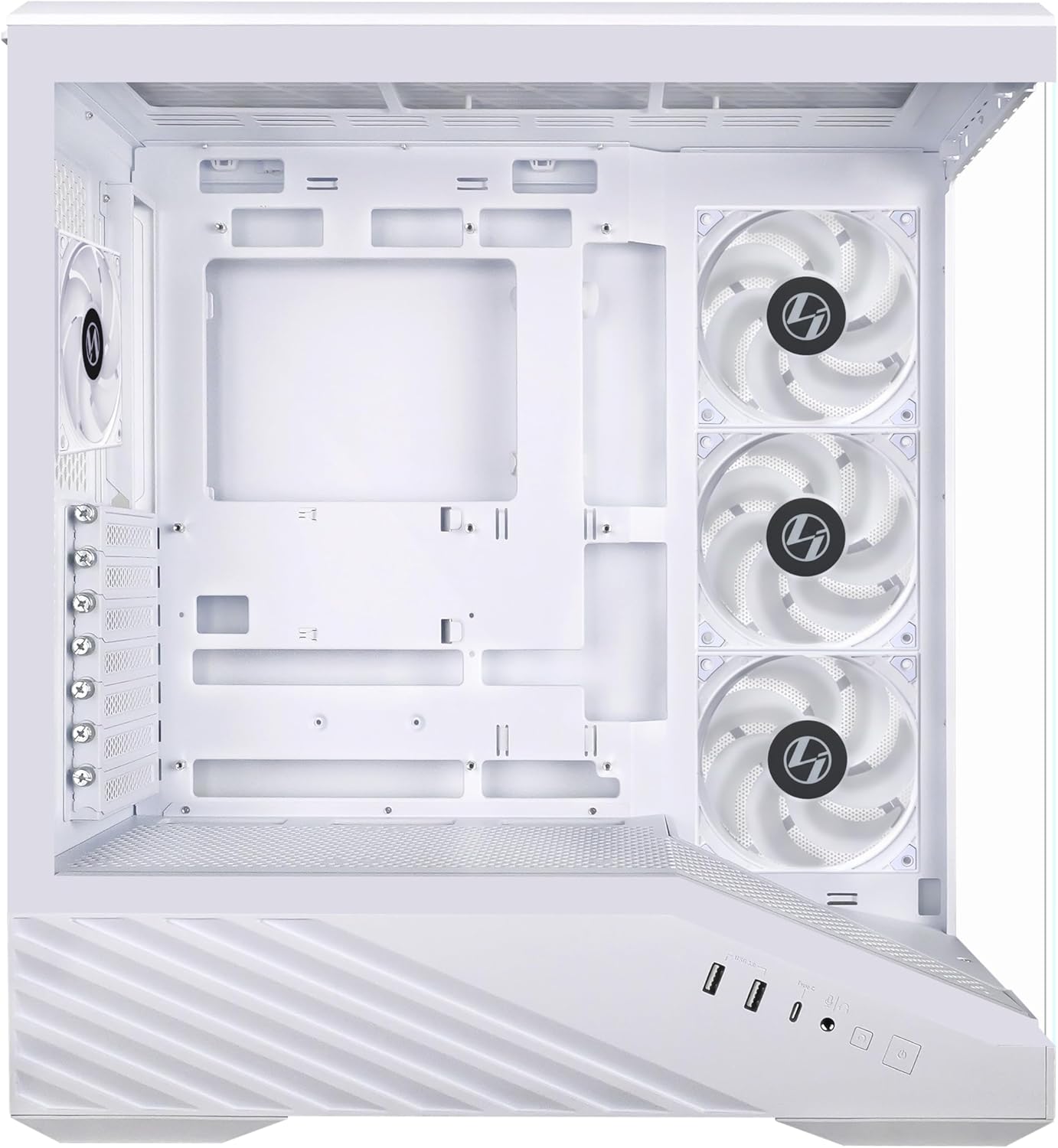 GABINETE LIAN LI VECTOR V100 ARGB S/FUENTE ATX CRISTAL BLANCO G99.V100RW.00 12M DE GARANTIA