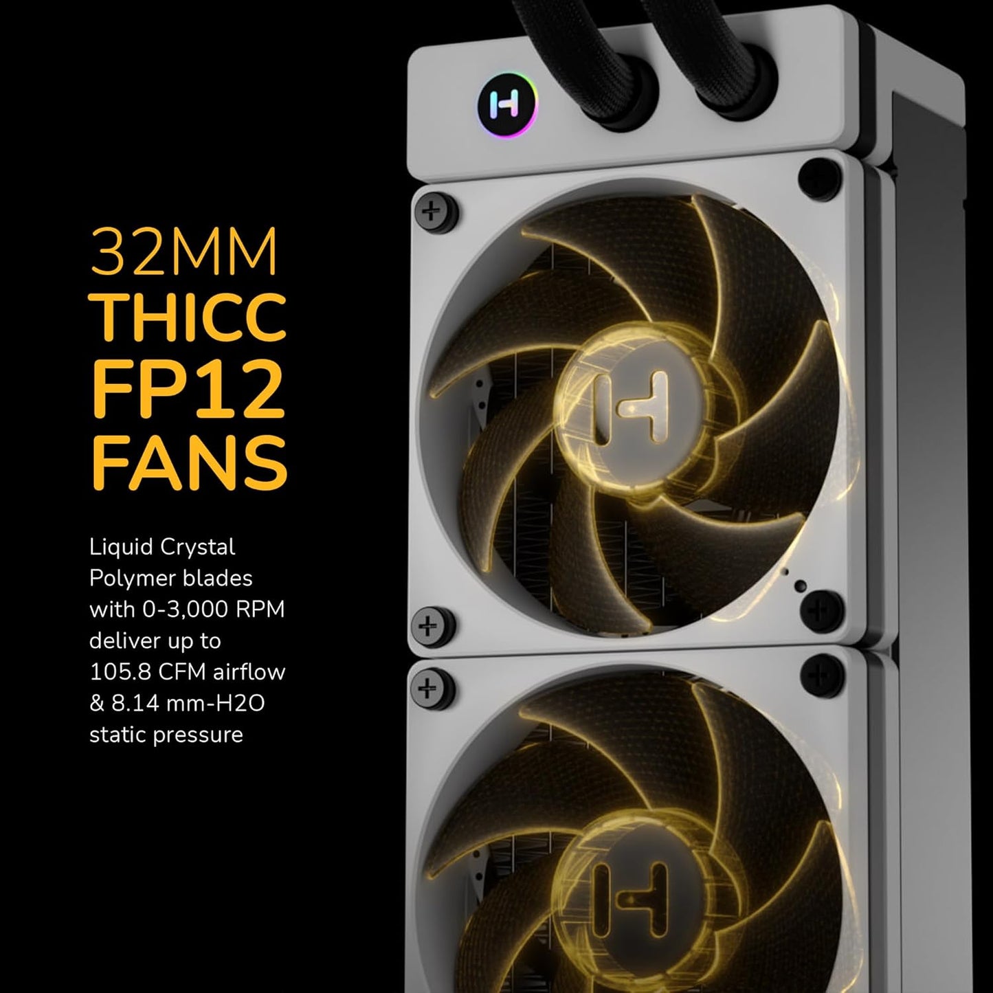 ENFRIAMIENTO HYTE THICC Q60 LCD RGB 240MM LGA 1700 AM5 FAN-HYTE-Q60-BW 11M DE GARANTIA