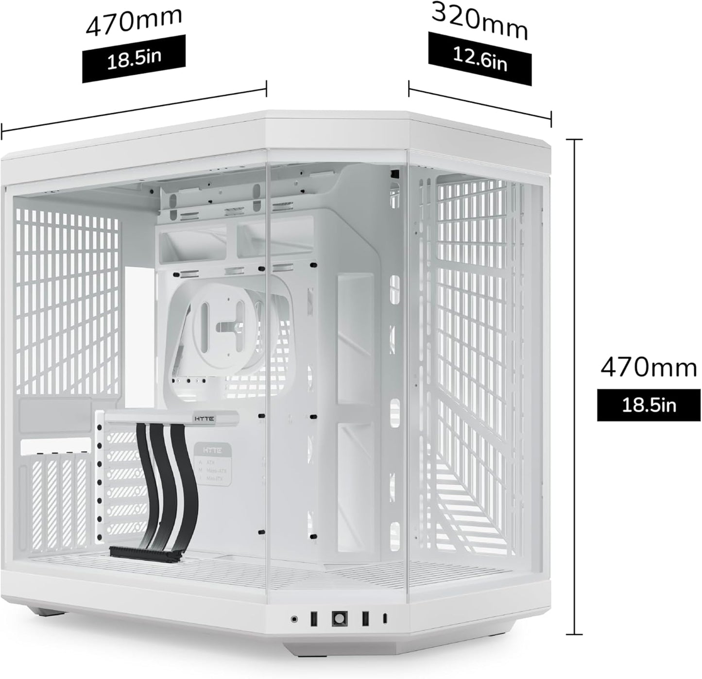 GABINETE HYTE Y70 EATX S/FUENTE CRISTAL BLANCO CS-HYTE-Y70-WW 11M DE GARANTIA