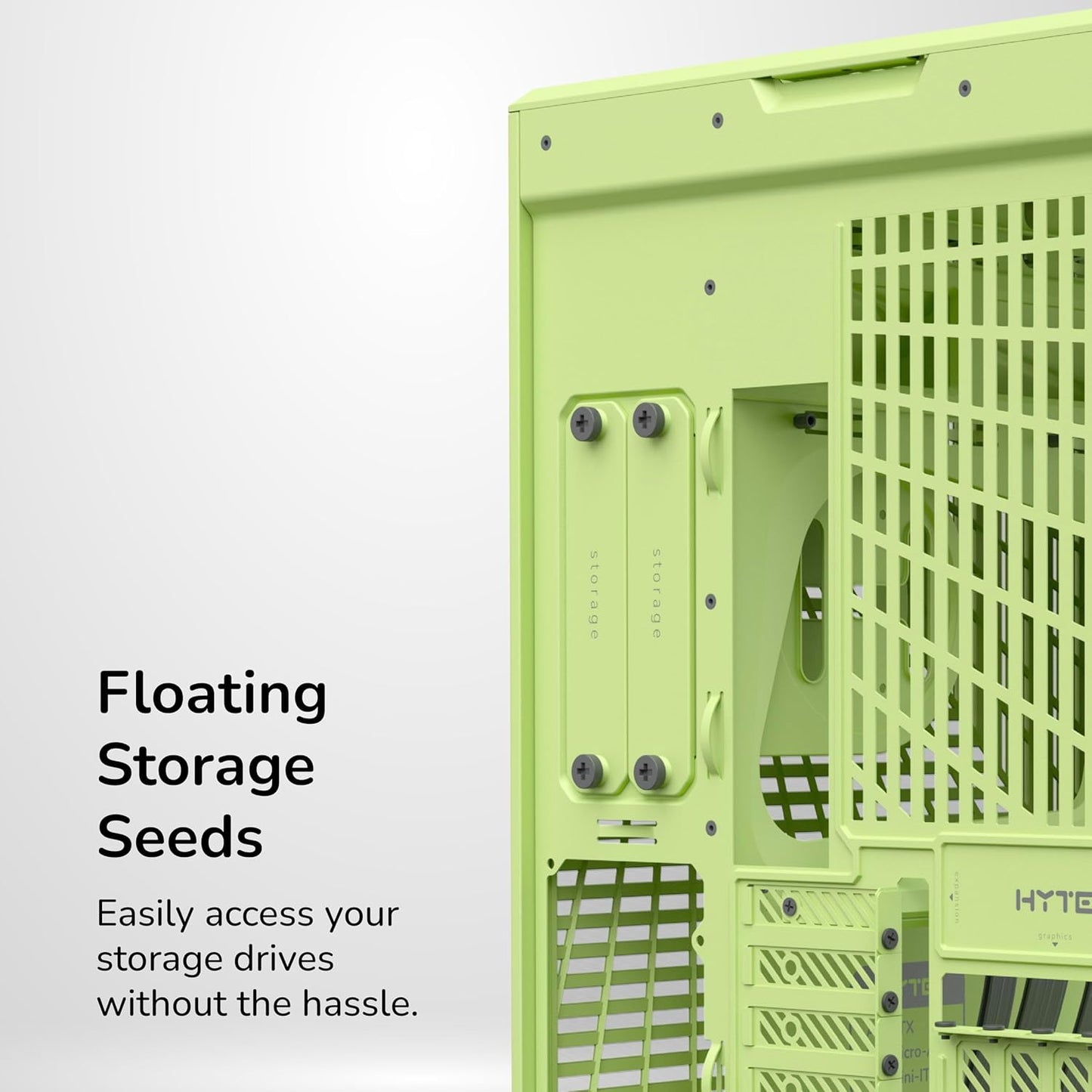 GABINETE HYTE Y70 EATX S/FUENTE CRISTAL MATCHA MILK VERDE OLIVO CS-HYTE-Y70-MM 12M DE GARANTIA
