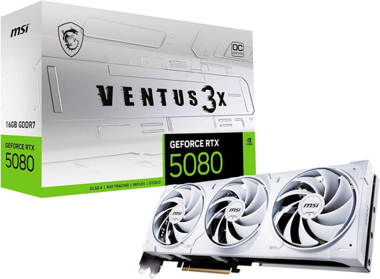 TARJETA DE VIDEO NVIDIA GEFORCE RTX5080 16GB OC GDDR7 MSI VENTUS RTX 5080 16G VENTUS 3X OC WHITE