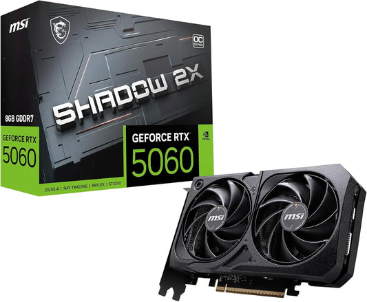 TARJETA DE VIDEO NVIDIA GEFORCE RTX5060 8GB OC GDDR7 MSI SHADOW RTX 5060 8G SHADOW 2X OC