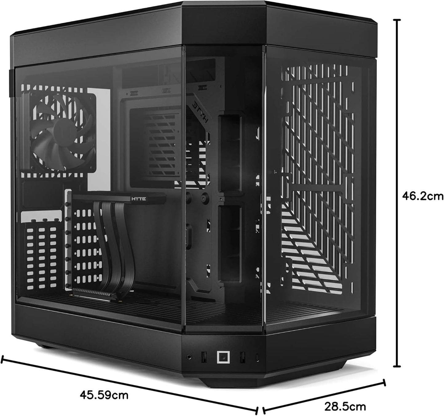 GABINETE HYTE Y60 NEGRO EATX S/FUENTE CRISTAL CS-HYTE-Y60-B 11M DE GARANTIA