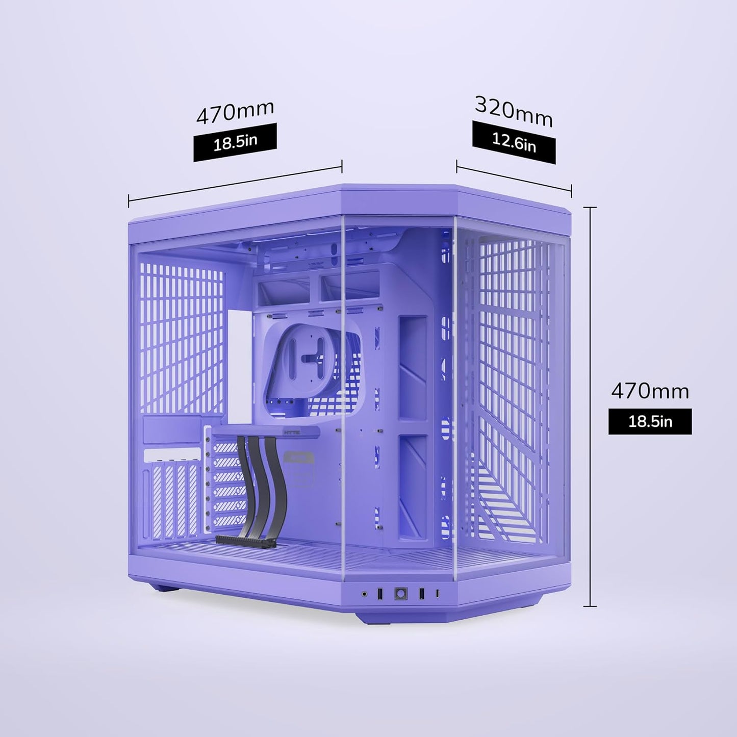 GABINETE HYTE Y70 EATX S/FUENTE CRISTAL TARO MILK LILA CS-HYTE-Y70-TM 12M DE GARANTIA