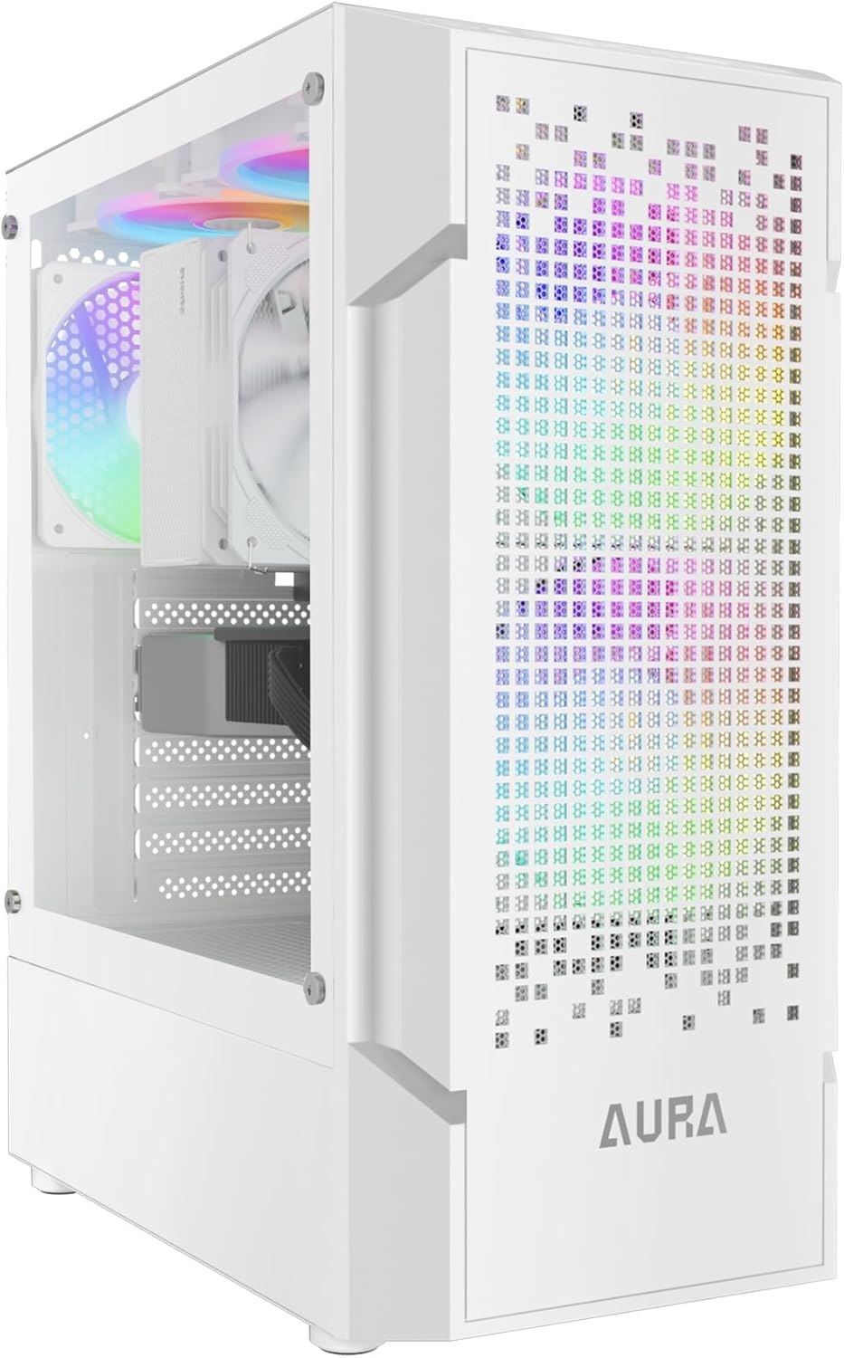 GABINETE GAMDIAS AURA GC7 WH BLANCO ATX RGB S/FUENTE CRISTAL GD-AURA GC7 WH 11M DE GARANTIA