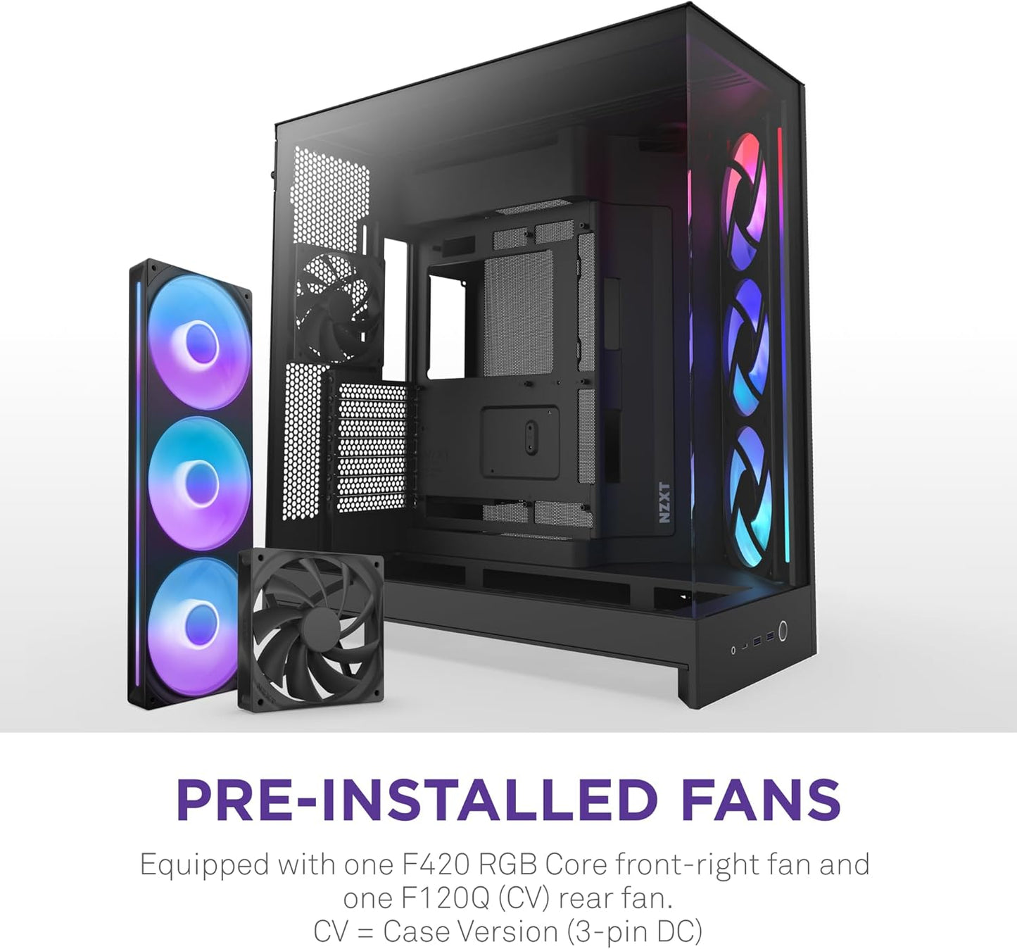 GABINETE NZXT H9 FLOW RGB NEGRO ATX 2USB 3.2 TIPO A USB 3.2 TIPO C CM-H92FB-R1 11M DE GARANTIA