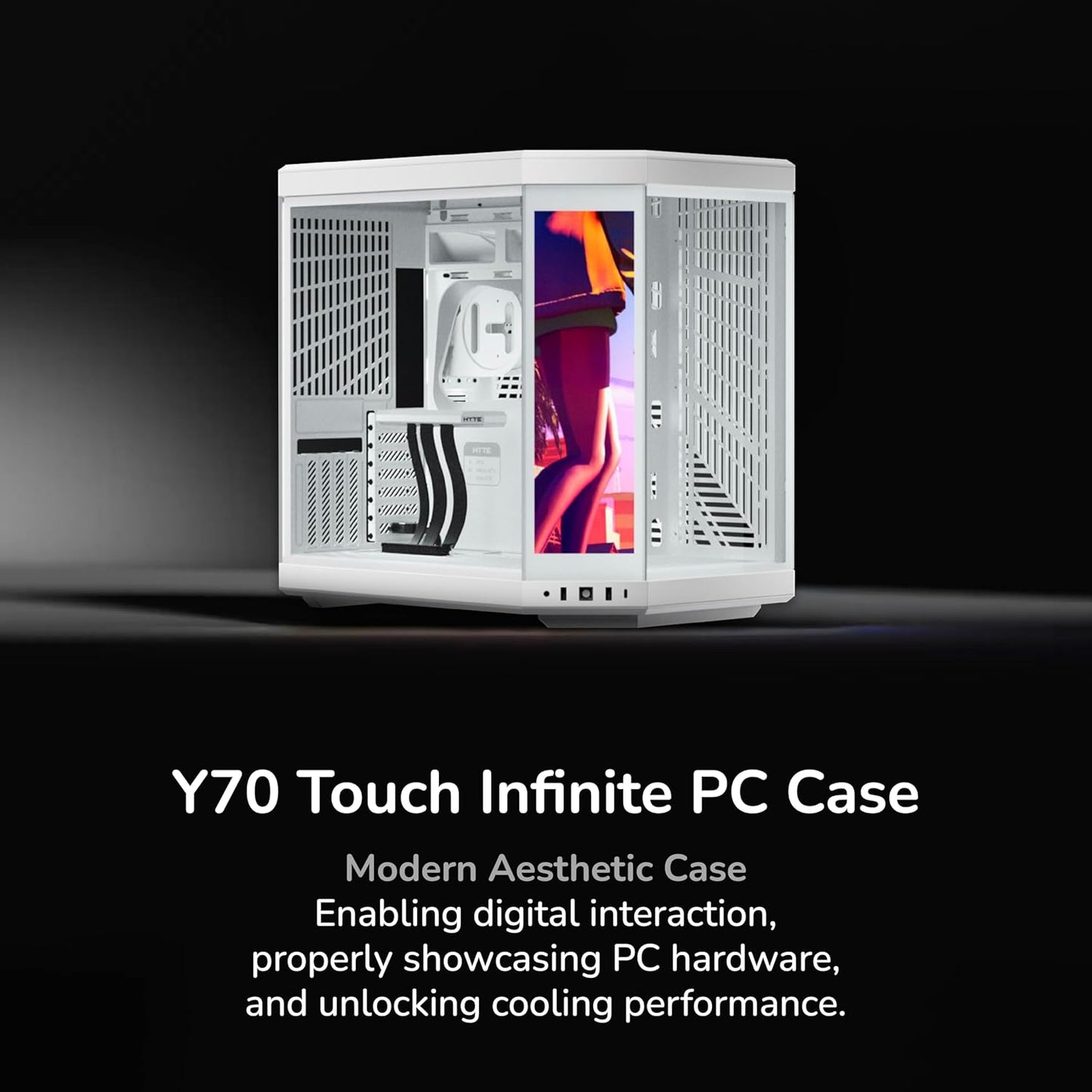 GABINETE HYTE Y70 TOUCH INFINITE EATX S/FUENTE CRISTAL BLANCO CS-HYTE-Y70TTI-WW 11M DE GARANTIA