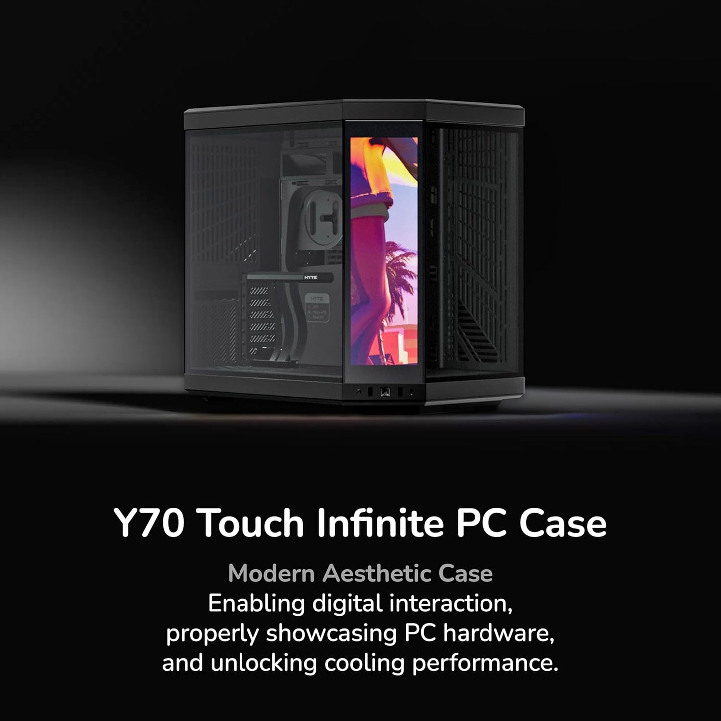 GABINETE HYTE Y70 TOUCH INFINITE EATX S/FUENTE CRISTAL NEGRO CS-HYTE-Y70TTI-BB 11M DE GARANTIA