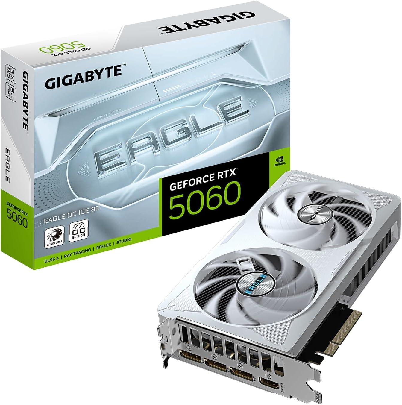 TARJETA DE VIDEO NVIDIA GEFORCE RTX5060 8GB OC GDDR7 GIGABYTE EAGLE ICE GV-N5060EAGLEOC ICE-8GD