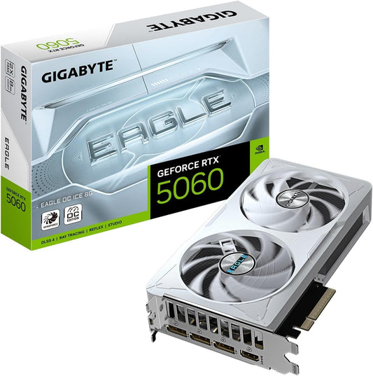 TARJETA DE VIDEO NVIDIA GEFORCE RTX5060 8GB OC GDDR7 GIGABYTE EAGLE ICE GV-N5060EAGLEOC ICE-8GD