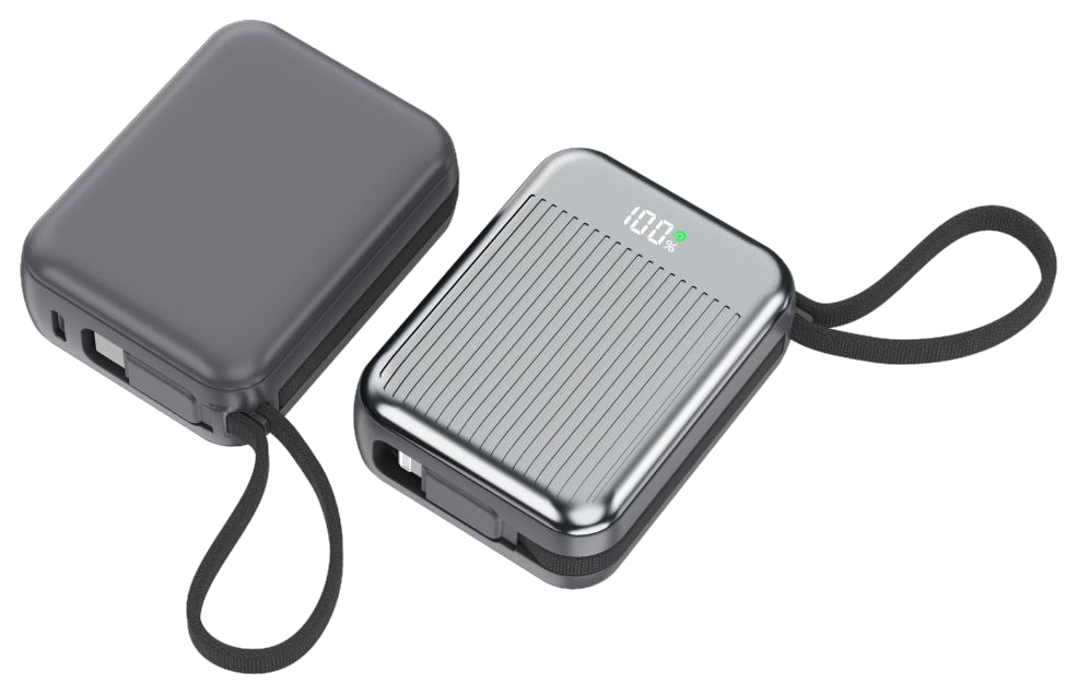 Power Bank | C10 | 10000mAh PD22.5W | Type-C | Linea Apple + linea Type-C | No | Pantalla LED | 50 | Plateado/Gris oscuro